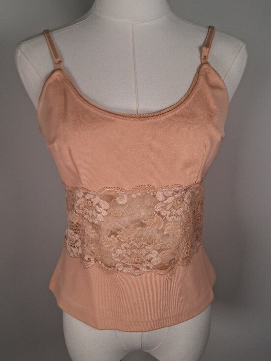 D&G Tops - Archival D&G Peach Satin Knit & Lace Camisole size IT 44 - US 8